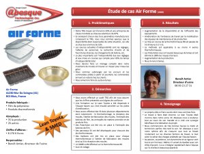 Films de polymères et produits thermoformés (2008).