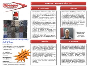 Mattech (Corporation de Technologie Matting inc.), fabrication de tapis, 2013